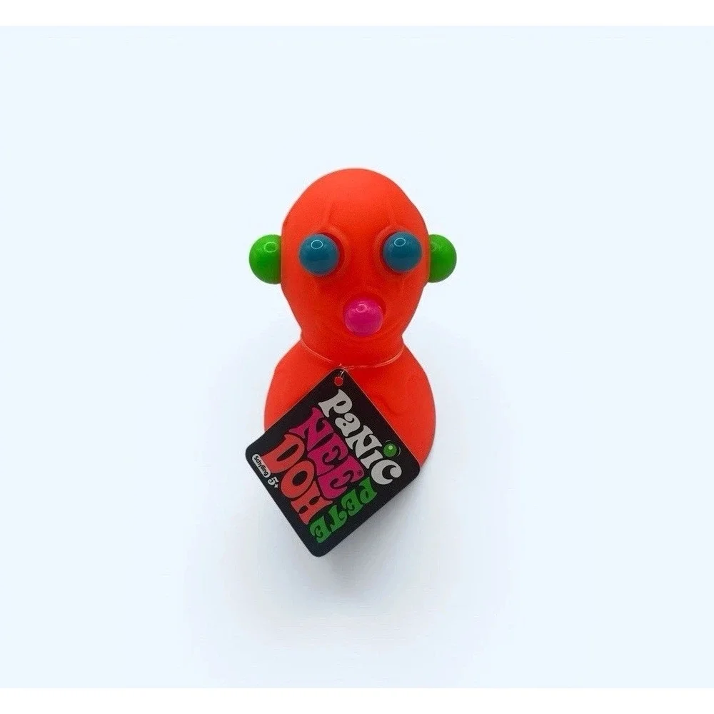 Schylling NeeDoh Panic Pete Orange Sensory Squeeze Toy Pop Eyes Ears Nose New